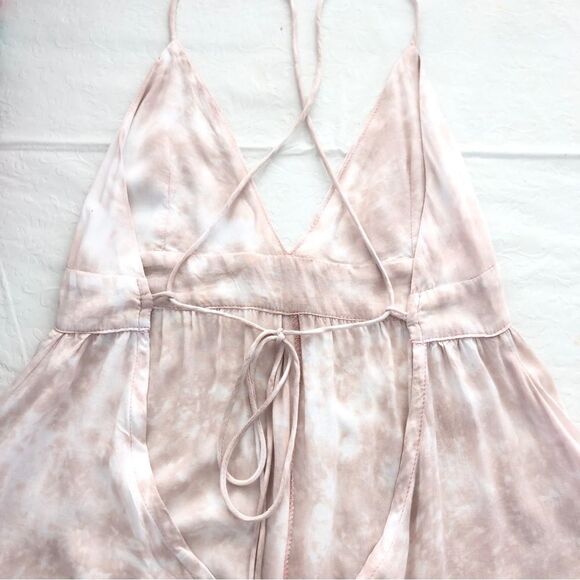 Tiare Hawaii Romantic Tie Dye Maxi Dress Day Dream Crisscross in Pale Pink S/M - Picture 6 of 9